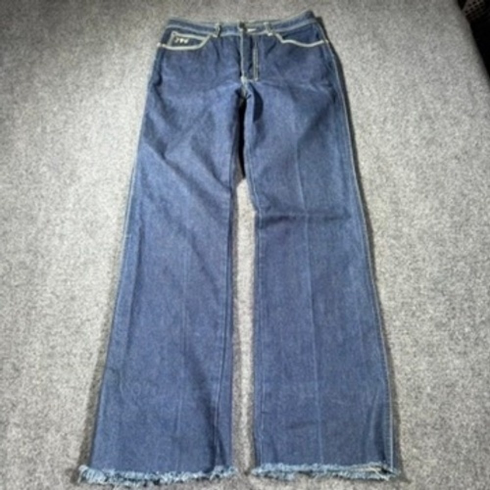 Vintage 80s Sergio Valente Jeans Size 33x36 Actual 29x31 Indigo Flared Wide Leg
